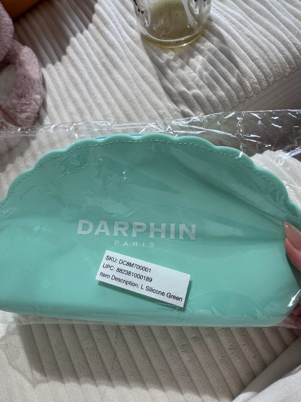 Darphin Paris Mint Green Silicone Cosmetic Pouch
